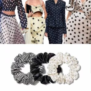 Soierie Large polka dot mulberry silk hair tie